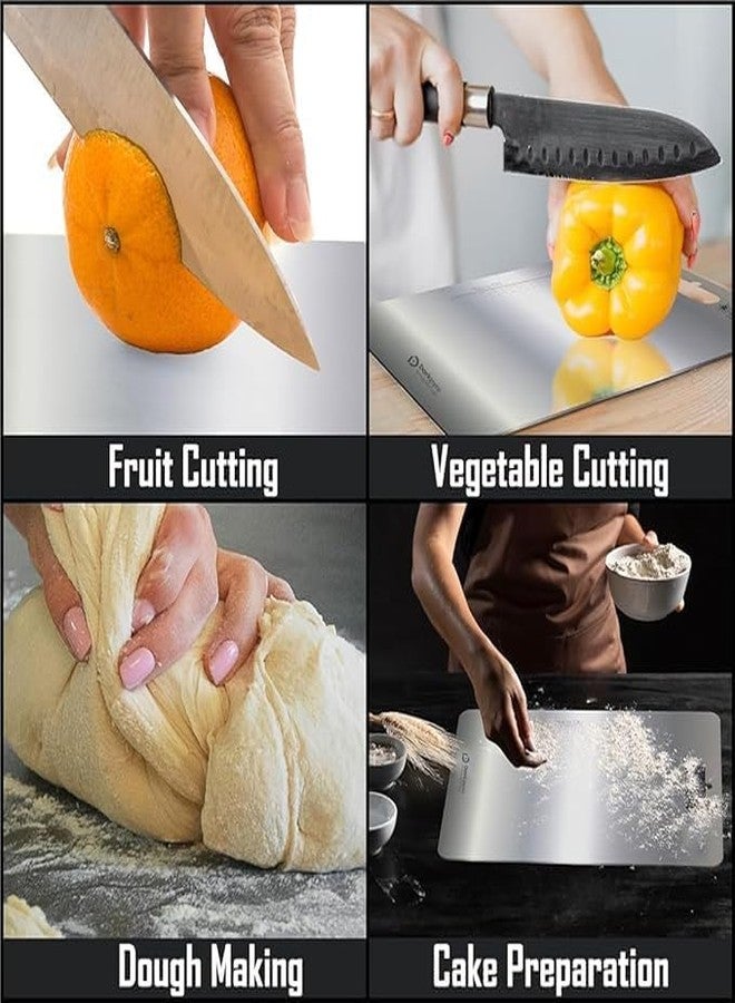 VANIBHA Premium Stainless Steel Cutting Board for Kitchen | Hygienic Metal Chopping Board for Meat, Vegetables, Dough | Non-Slip - Image 2